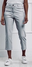 Peace of Cloth Grey Stretch Cropped Jeans Size 10 USA Made Casual Capri Pants