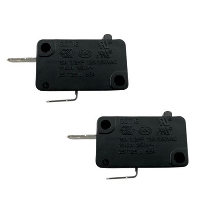 2 Pcs - Zing Ear G5T16 Black Micro Switch 2-Pins 16A 125/250VAC Normally Closed