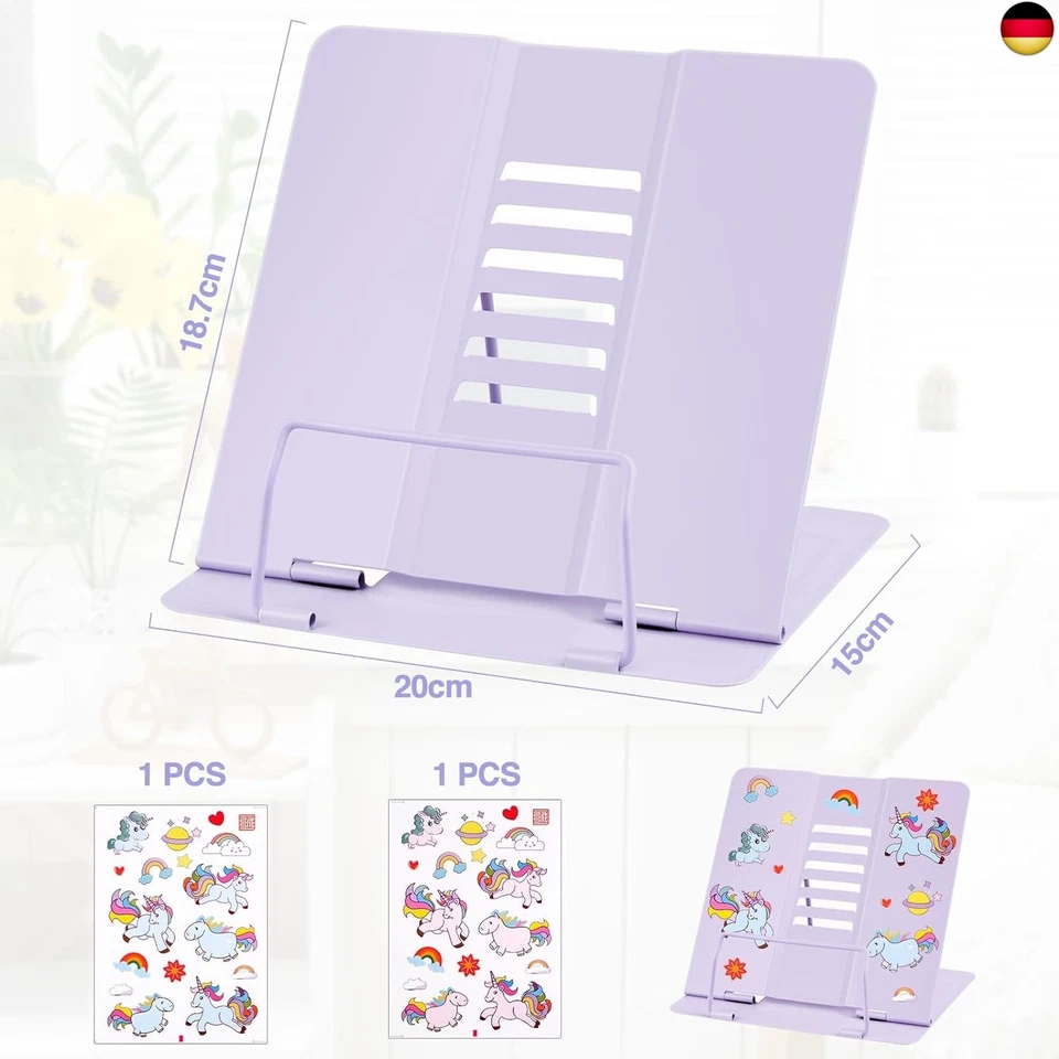 WuGU Buchständer Metall, verstellbarer Faltbarer Buchständer kinder, M - Bild 3 von 4