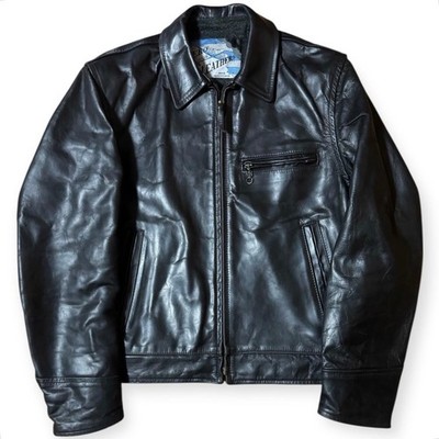 Aero Leather Horsehide Highwayman Leather Jacket Size 36 Black