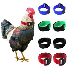 Tkocisa 8 Pack No Crow Rooster Collars, Chicken Collar Anti-Hook Multicolor