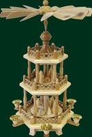 Tischpyramide SchneemäNner + Barockzaun Handarbeit Seiffen Pyramide NEU 16798
