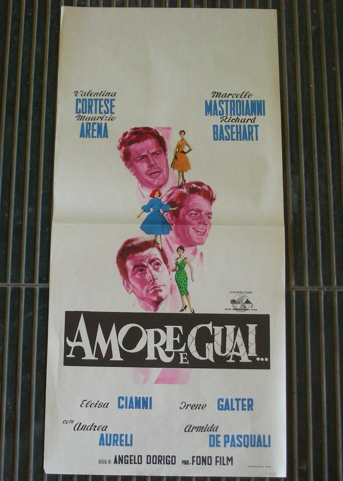 Locandina originale film Amore e guai (1958) - Regia di Angelo Dorigo