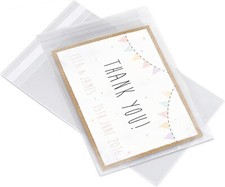 Acid-Free Picture Sleeves, 200Pack Crystal Clear Storage Bags for 5X7 Art Prints