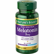 Nature's Bounty Melatonin Sleep Aid Bi-Layer Tablets- 5 Mg- 60 Ct