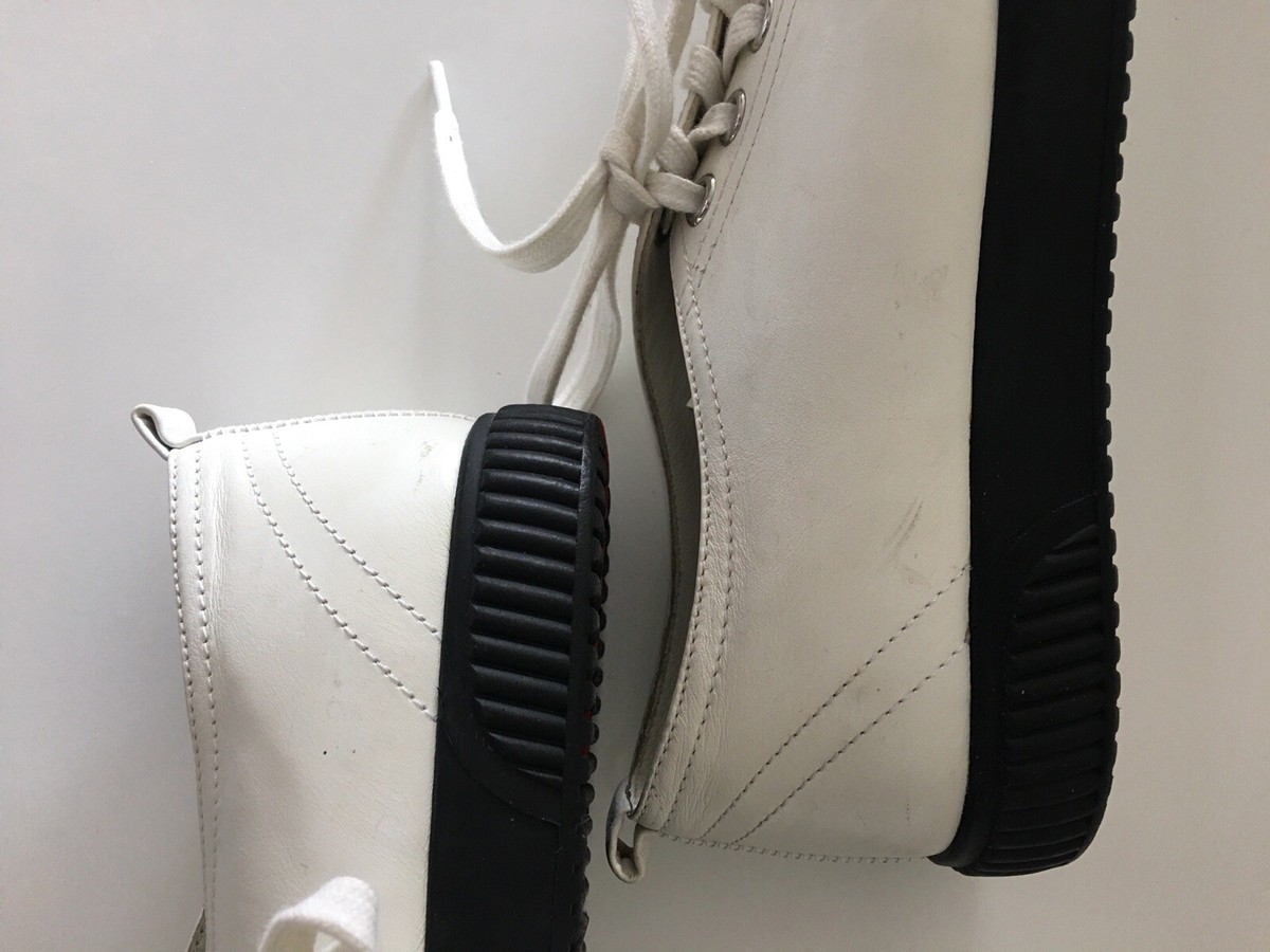 PRADA WHITE BLACK LEATHER LACE UP SHOES SIZE 36 US 6 | eBay