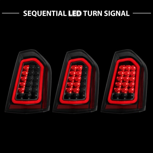 For 2011-2014 Chrysler 300 Sedan Black Full LED w/ Sequential Signal TailLight - Picture 9 of 11