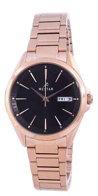 Westar Schwarz Zifferblatt Roségoldton Edelstahl Quarz 40212 PPN 603 Damenuhr
