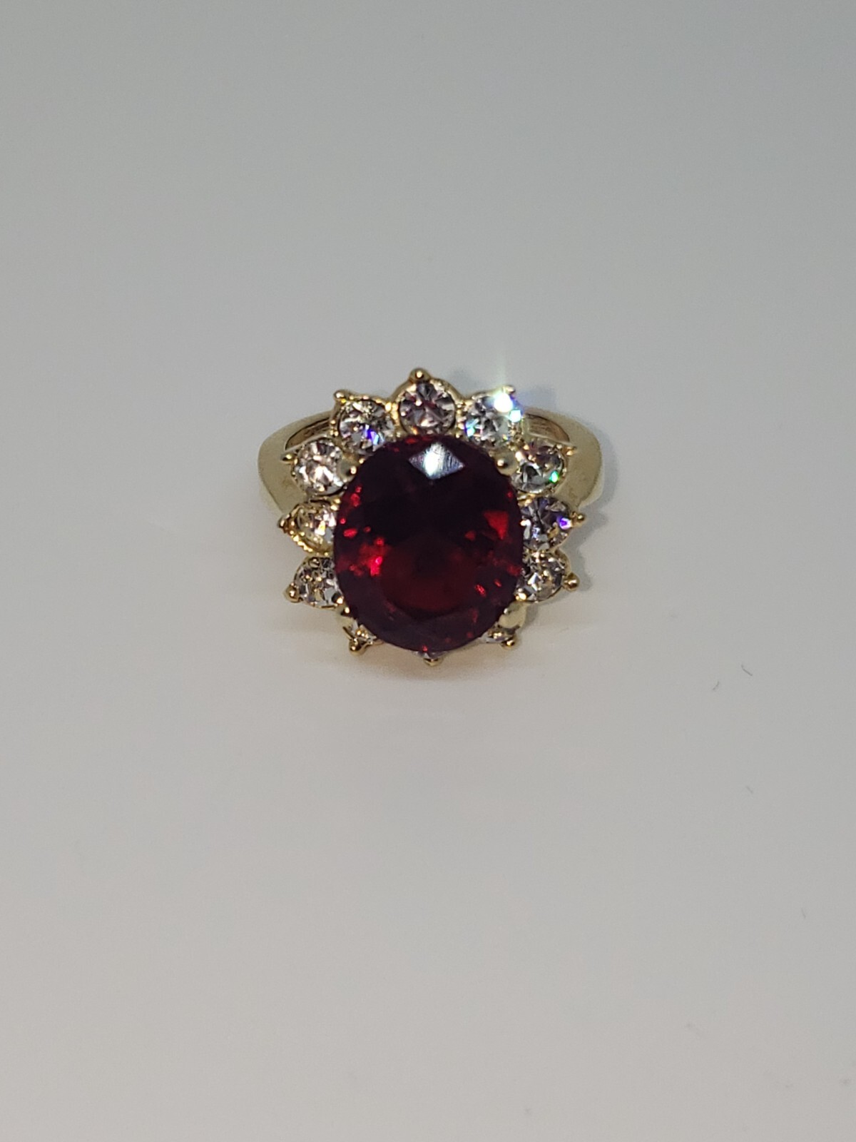 Simulated Ruby or Garnet Ring Size 5.75 - image 3