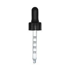 Graduated Glass Dropper Closure for 1 oz Boston Round Bottles (Large Bulb)