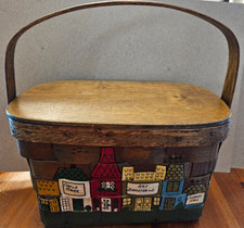 Caro Nan Woven Basket Purse, Indiana theme