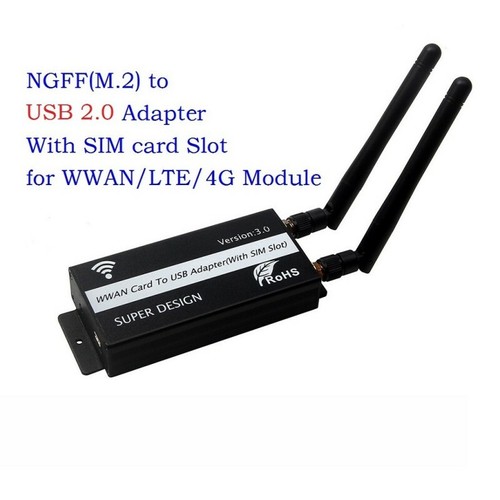 NGFF M.2 to USB2.0 USB3.0 Adapter With SIM card Slot for WWAN/LTE/3G/4G Module - Picture 16 of 39