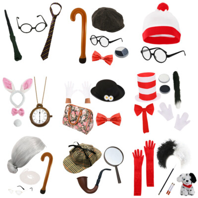 SCHULBUCH TAG FIGUREN KOSTÜM SETS UNISEX BUCHWOCHE ERWACHSENE KINDER KOSTÜM