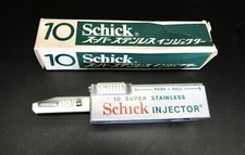 SCHICK VTG INJECTOR 10 BLADE DISPENSER JPN MARKET Made In Canada UNUSED COND.#22