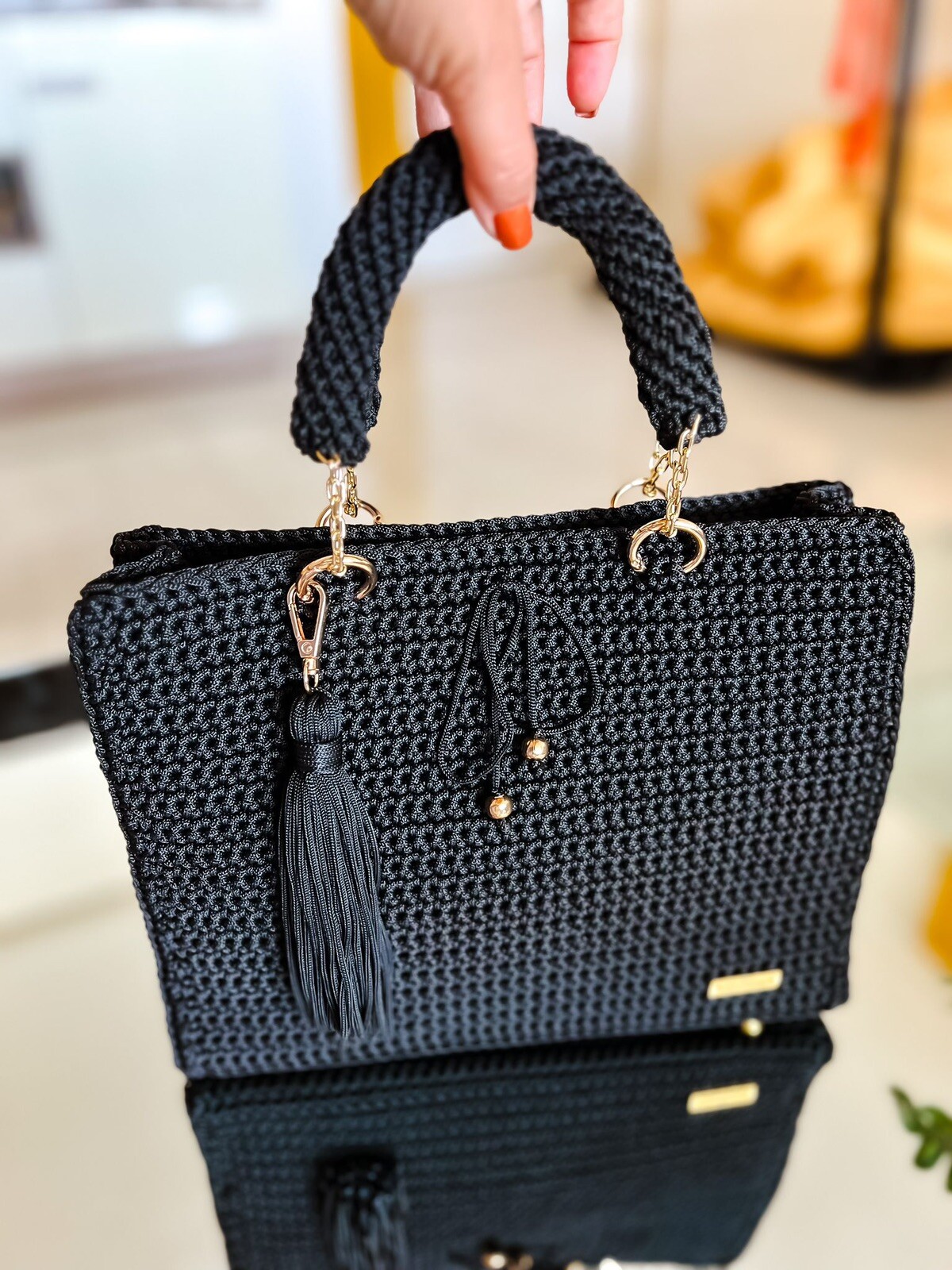 SAOLA Borsa da donna fatta a mano all'uncinetto Borse Handmade Store Borsa Roma Croche