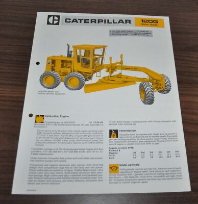 Caterpillar 120G Motor Grader Specification Technical Data Cat Brochure Prospekt