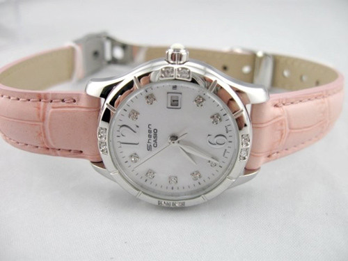 casio sheen mother of pearl watch