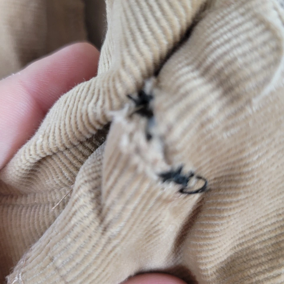 Calça de veludo vintage tamanho 16 38" cintura x 29" perna reta bronzeada cintura elástica - Imagem 4 de 4