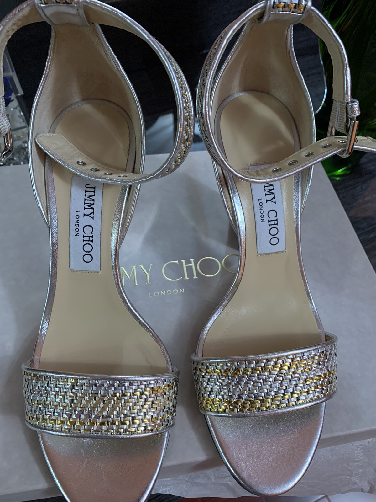 Jimmy Choo Edina Woven 85mm Size 38
