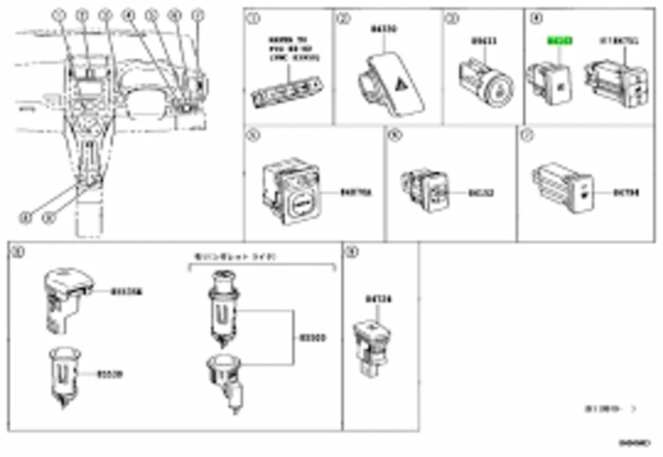 TOYOTA Genuine OEM iQ Scion Fog Light Switch - Изображение 4 из 4