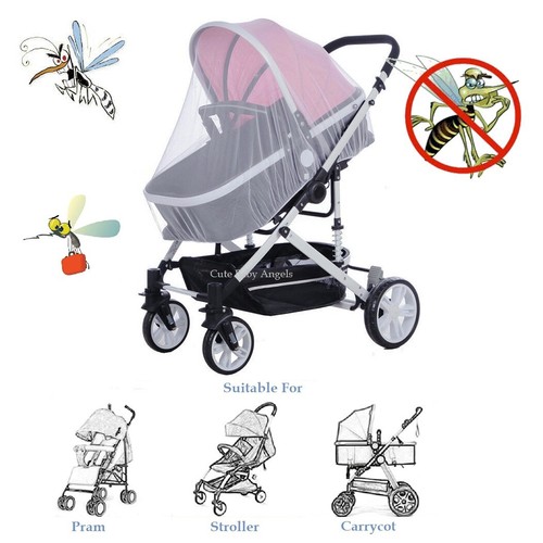 Insect Net x Pram Stroller & Carrycot Fly Mosquito & Bug Repellent Cover Screen - Picture 1 of 10