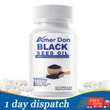 Black Seed Oil 100 Pure Natural Cold Pressed Cumin Nigella Sativa Non GMO 120Pc