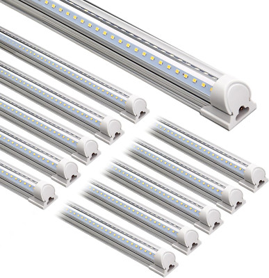 10 Pc LED Shop Light Kit Daylight White 8ft Extendable Efficient 8FT 72W