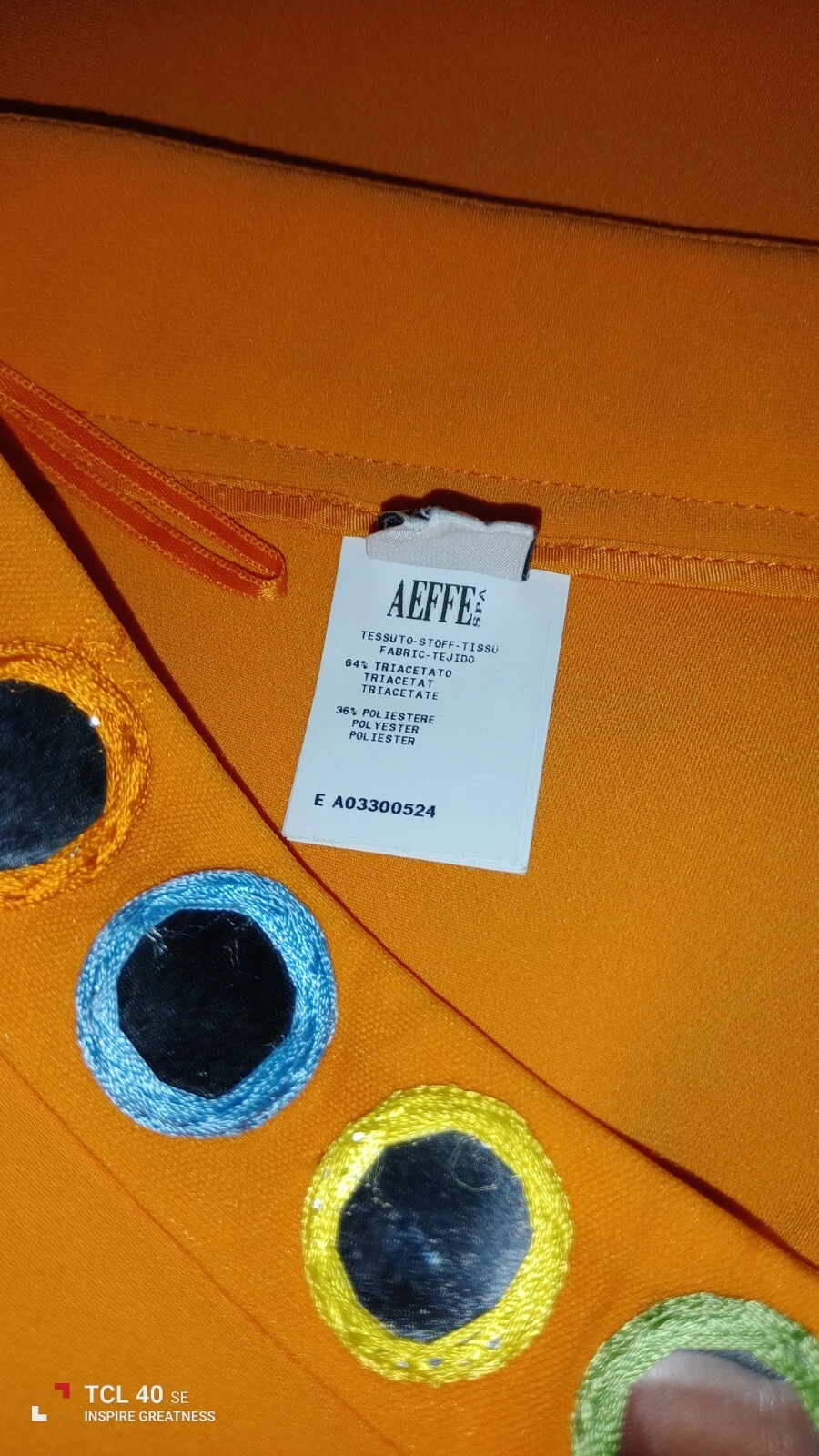 Moschino couture taglia 10 splendido pantalone svasato arancione con veri specchi