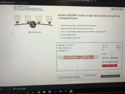 Kichler 45362 BPT 4 light Brushed Pewter