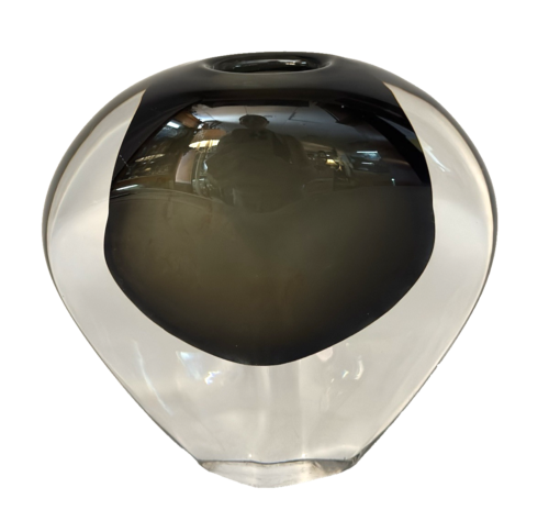ORREFORS NILS LANDBERG DUSK SERIES SMOKY SOMMERSO ART GLASS VASE....SIGNED - Picture 2 of 4