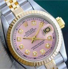 Rolex Datejust Two-Tone Pink Diamond Dial Fluted Bezel 14KY Steel Jubilee Watch 11