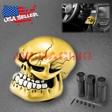 Yellow Universal Manual Wicked Skull Head Gear Car Stick Shift Knob Shifter