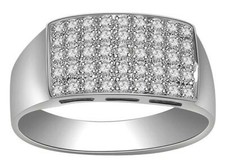 SI1 G 0.50 Ct Natural Round Diamond Mens Wedding Ring 14K White Gold Appraisal