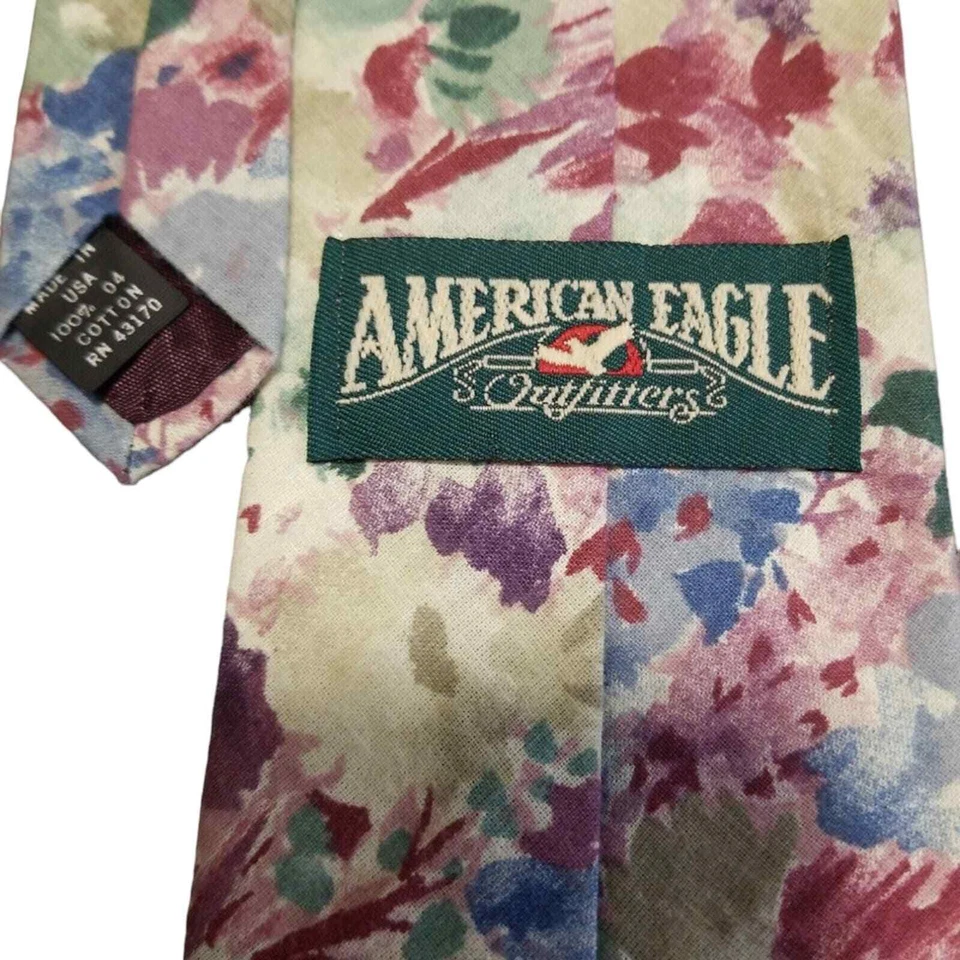 Corbata floral vintage años 80 American Eagle Outfitters L54" Foto 3 de 4