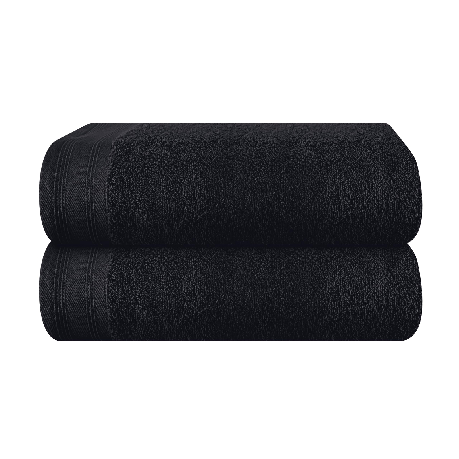 Cotton 2 Pack Oversized Bath Towels 28x55 Ultra Absorbent Lightweight Black