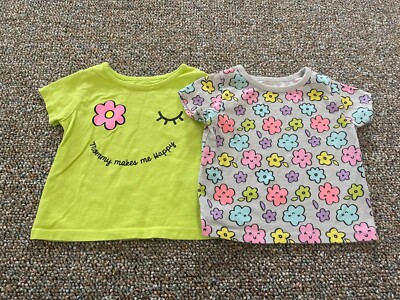 Garanimals Girls Mommy Makes Me Happy & Floral T-Shirts 12M