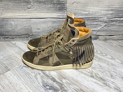 ○サンローラン YVES SAINT LAURENT PARIS パリ ハイカットスニーカー SL/18H Fringe Sneakers フリンジ メンズ 【中古】 中古 SAINT LAURENT Hedi Slimane WOMEN'S SL/18 H Fringe Camo Hightop