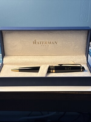 Waterman Expert Rollerball Pen Gloss Black with 23K Gold Trim Fine Point Black I