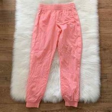 Adidas Favorites Logo Print Pink Jogger Track Pant Womens Small Ribbon Stripe