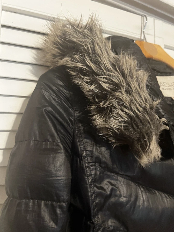 RACHEL ROY Women’s XS Xsmall Jacket Coat Long Removable Hooded Puffer Black - Image 3 of 4