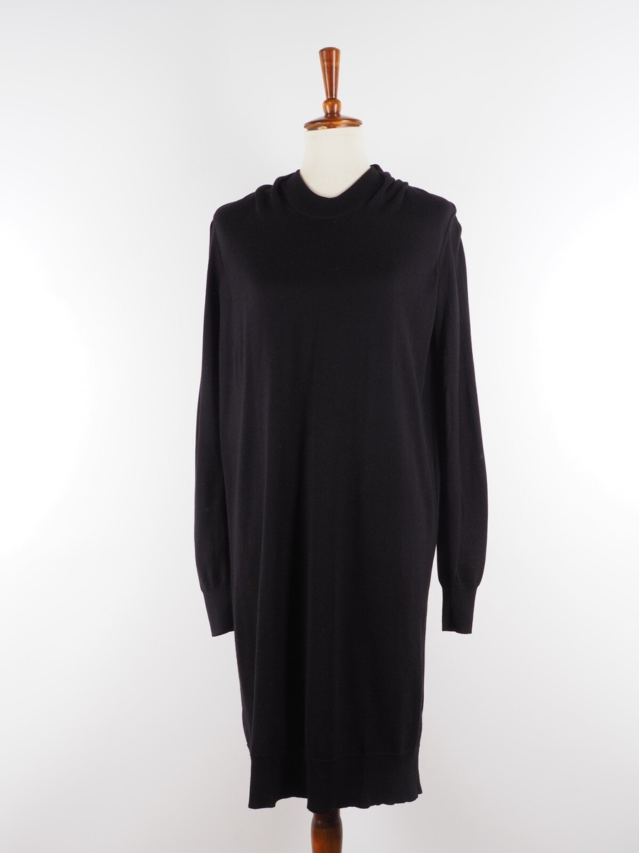 Maison Martin Margiela MM6 Women's Black Wool Long Sweater Dress M
