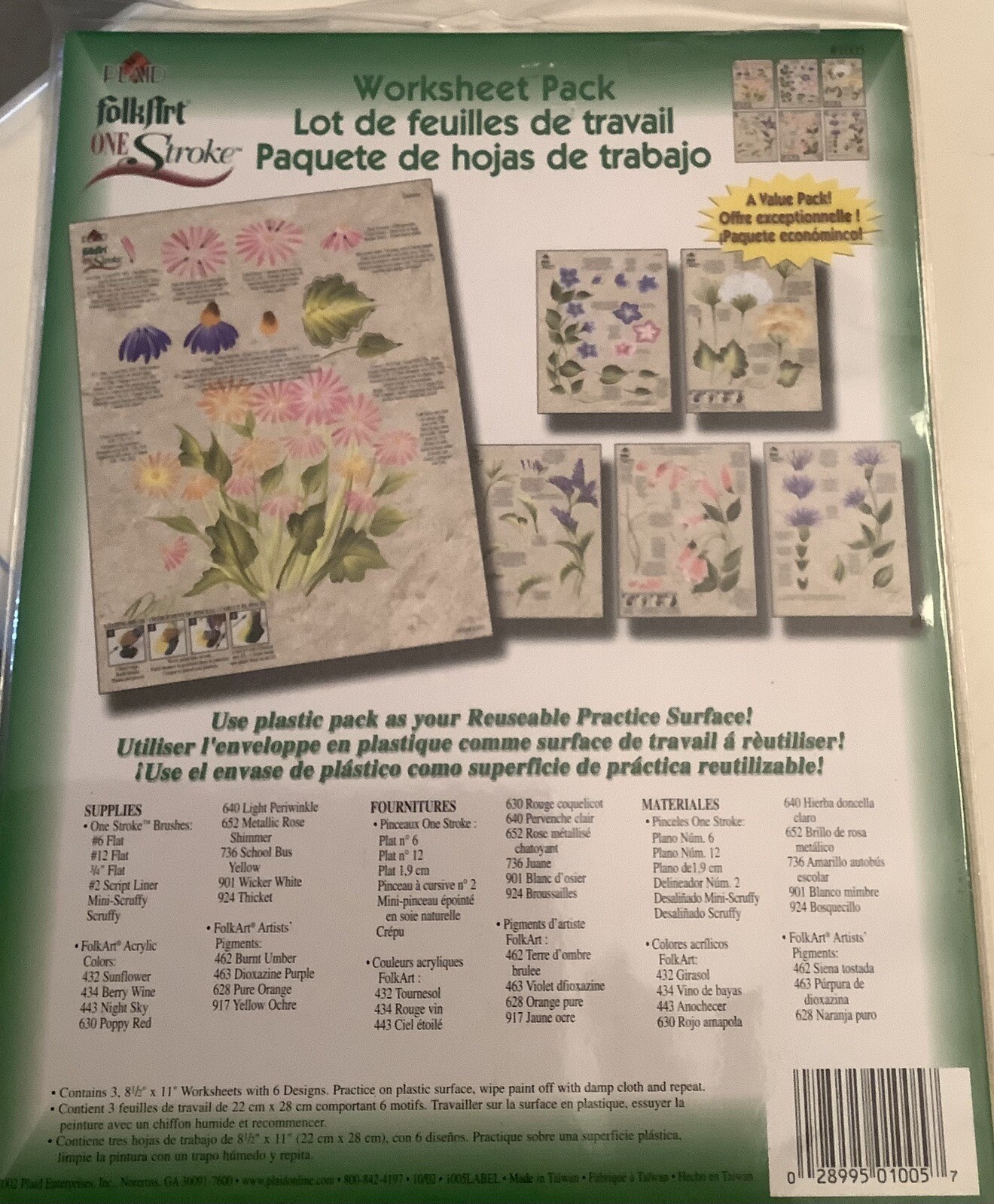 Learn to Paint Donna Dewberry One Stroke Painting Worksheet Pack 1005