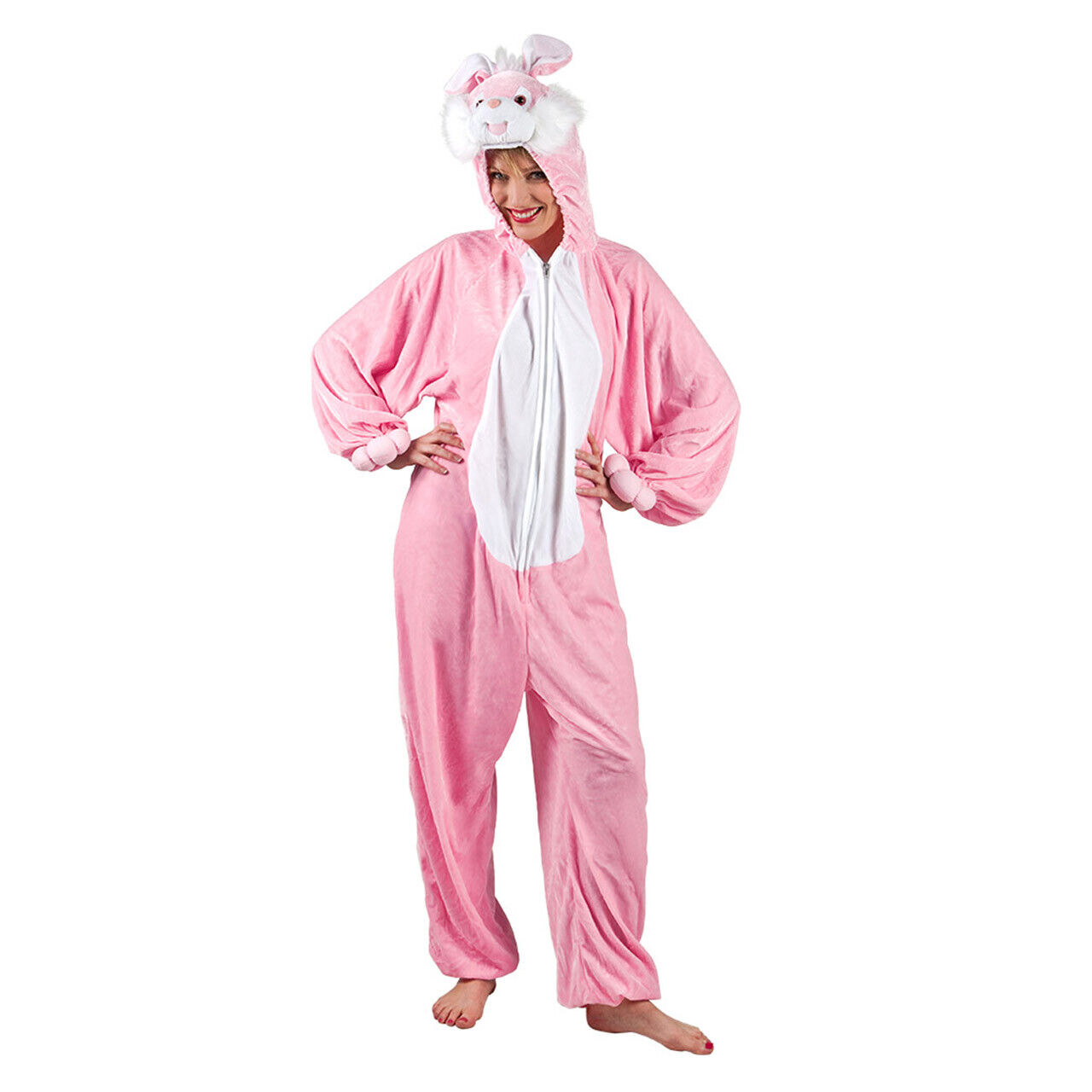 Kaninchen Overall Erwachsene Rosa Häschen Verkleidung Faschingskostüm Karneval