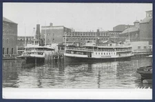 Steamer SQUANTUM BW Real Photo Postcard