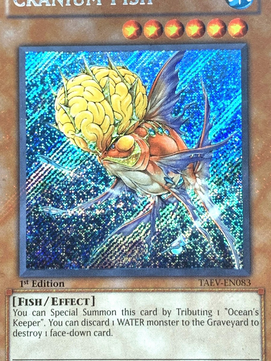 yugioh Cranium Fish TAEV-EN083 Secret Rare 1st Edition mint