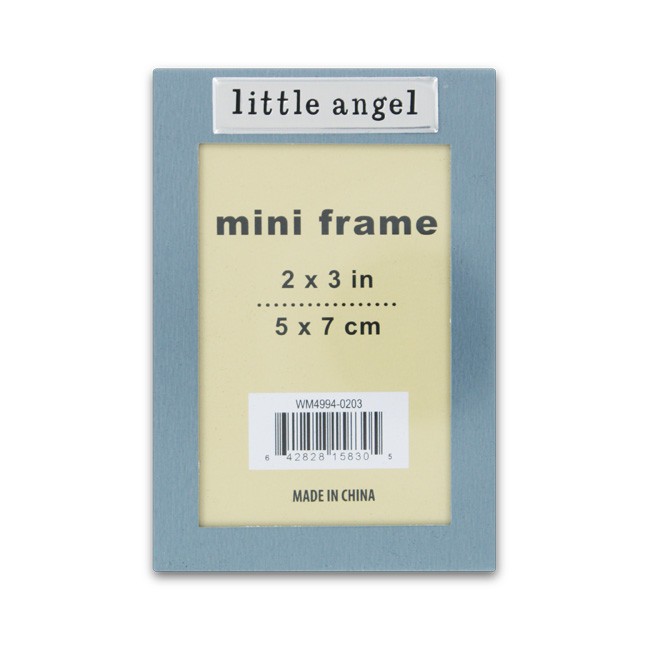 Little Angel 2x3 Mini Teal Photo Frame with Silver Accent – Baby Gift Keepsak