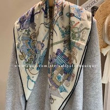 Sallys 70 Cashmere 30 Silk Wrap Scarf Double Face Future Print Shawl 35"