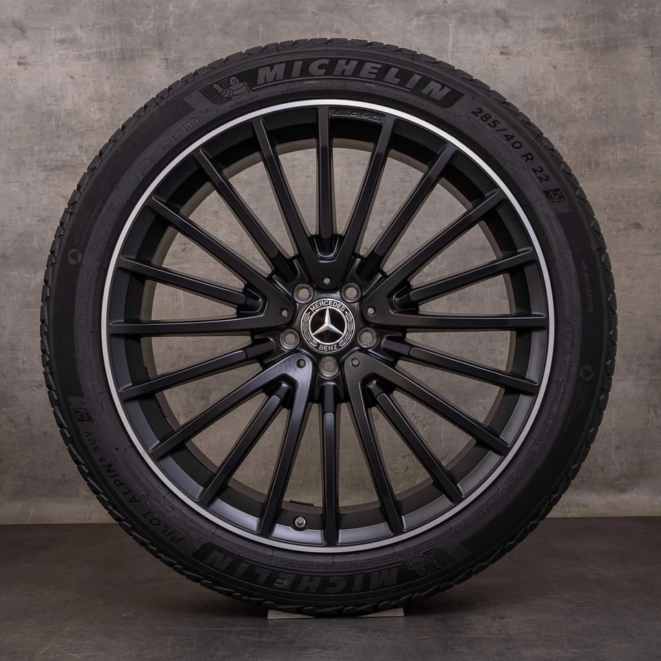 Mercedes GLS 63 AMG Winterräder 22 Zoll X166 Felgen A1664013300 schwarz matt - Bild 3 von 4