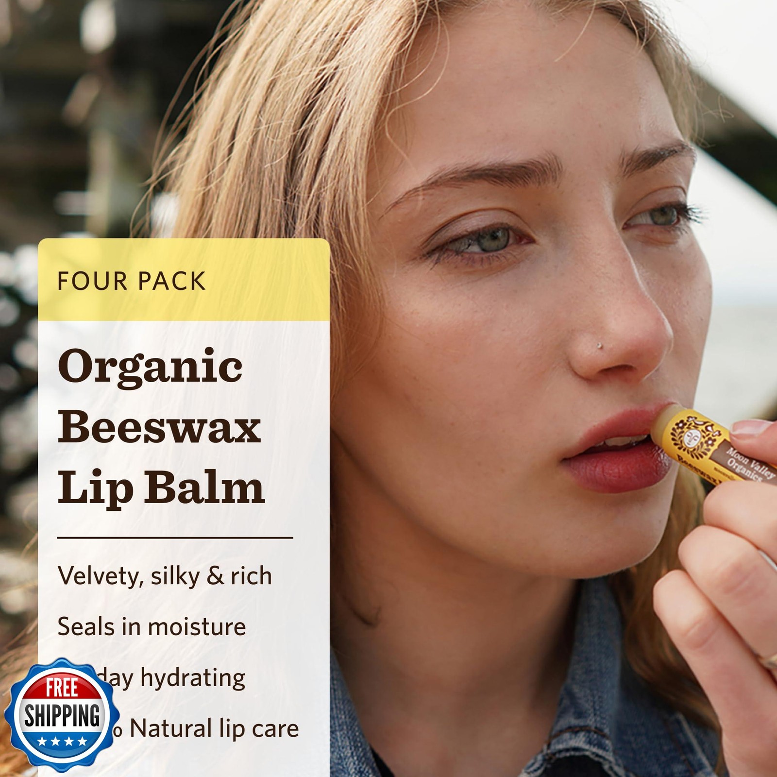 Moon Valley Organics Beeswax Lip Balm for Moisturizing Lips and Cuticles (Hon