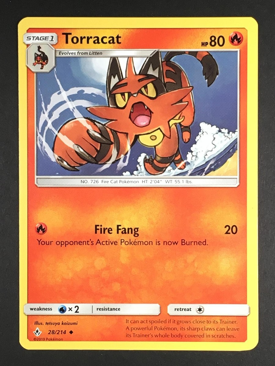 Pokemon TCG Torracat 28/214 Unbroken Bonds Regular Uncommon LP Pokemon TCG Torracat 28/214 Unbroken Bonds Regular Uncommon LP